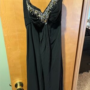 Alyce Paris Black Dress with Silver Embellishments